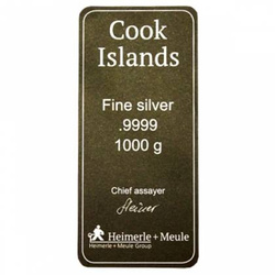Îles Cook : Lingot-pièce 1000 grammes d'argent 2020 Heimerle Meule