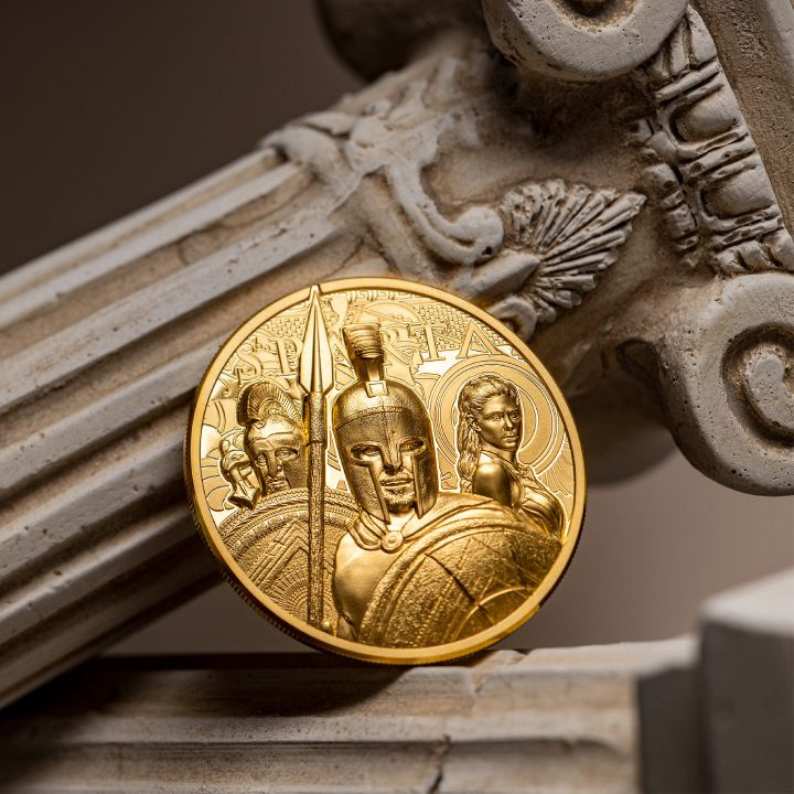 Islas Cook: Sparta 1 oz Oro 2023 Prueba en Ultra Alto Relieve