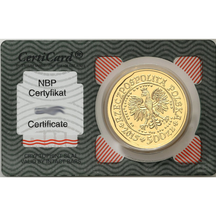 Banque nationale de Pologne : Pygargue à queue blanche 1 once d’Or 2015 (état proche de la frappe)