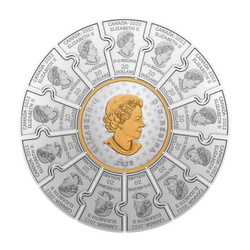 Canadá: Collage Canadiense coloreado 14 monedas puzzle de plata 2022 Proof