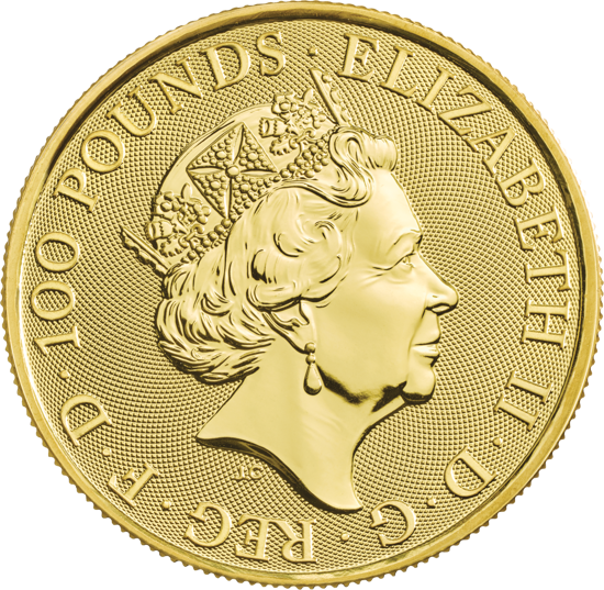 The Queen’s Beasts 2020: The White Lion of Mortimer 1 oz Gold