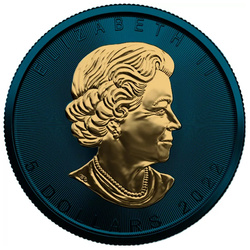 Kanadyjski Liść Klonowy 1 uncja Srebra kolorowany/pozłacany 2022 Space Metals III Edition