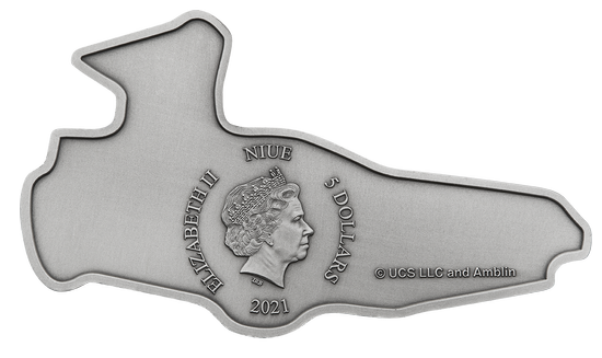 Niue: Back to the Future - DeLorean Time Machine coloured 2 oz Silver 2021 Antiqued Coin