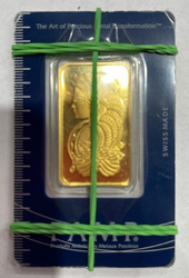 Lingotto da 1 oncia d'oro Pamp Suisse CertiPack danneggiato