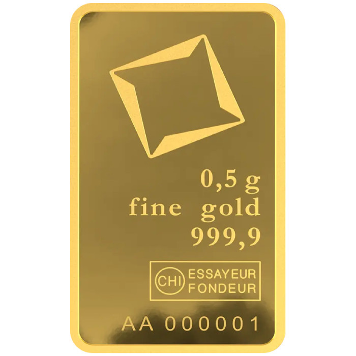 Zlatý slitek Valcambi 0,5 g zlata