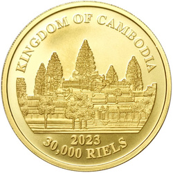Cambodge : Éléphant d'Asie 1 once d'or 2023