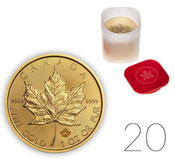 Feuille d'érable canadienne 1 once d'or LOT DE 20 PIÈCES