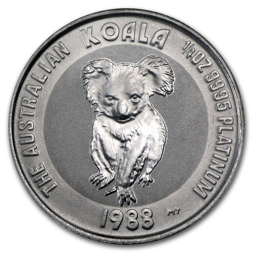 Koala 1/4 once de platine (différentes années)