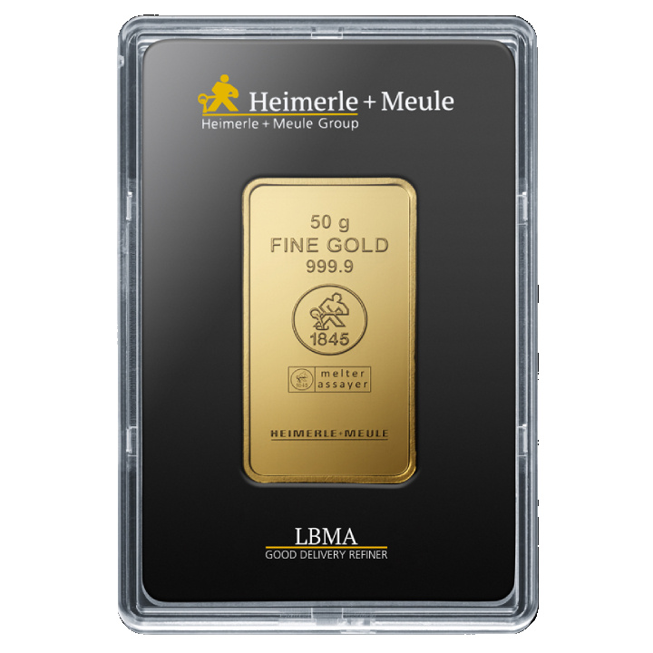 Lingote de oro 50 g Heimerle Meule