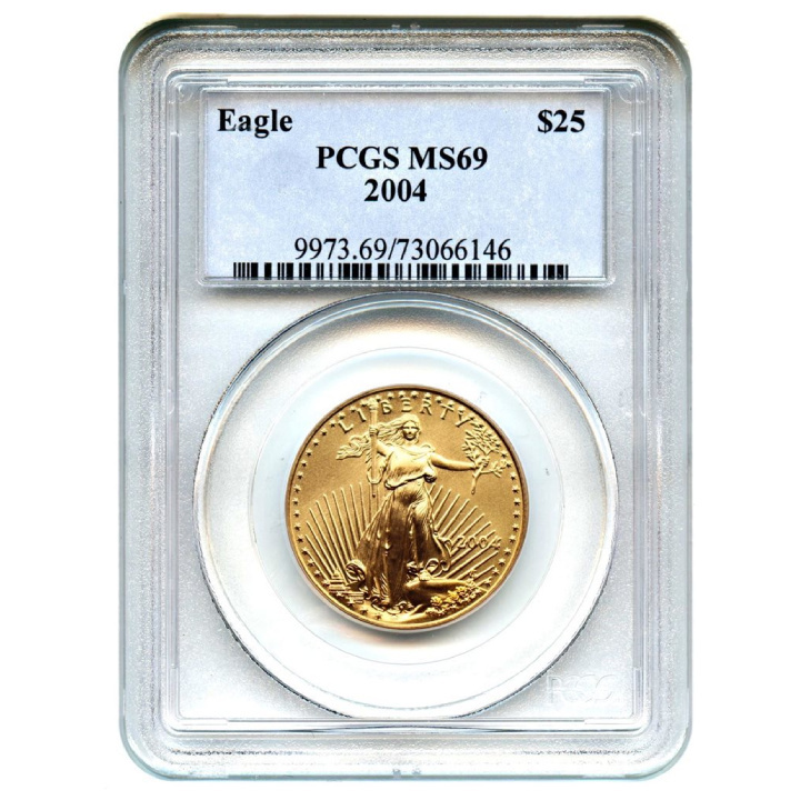 Amerykański Orzeł 1/2 uncji Złota 2004 MS69 PCGS