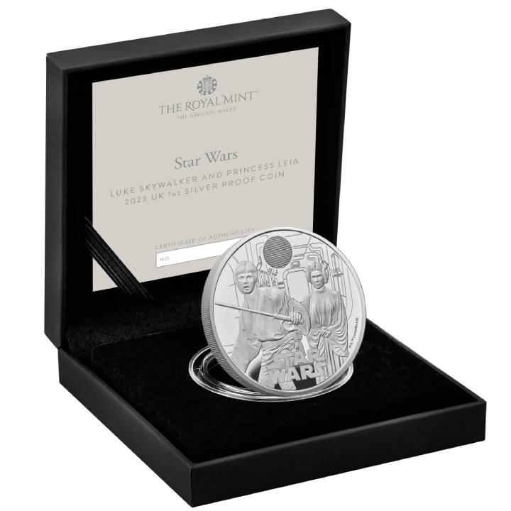 Star Wars Luke Skywalker și Princess Leia 1 oz Argint 2023 Proof