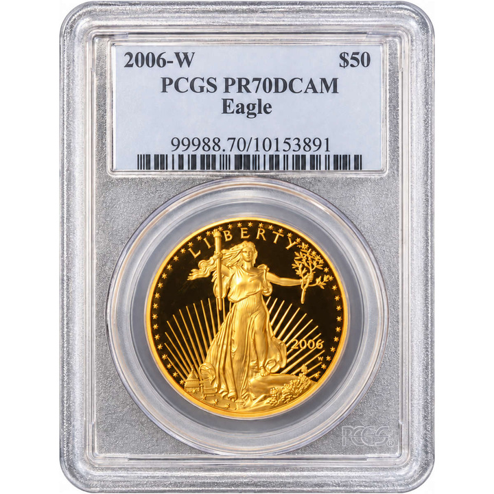 Pièce d’or American Eagle 1 once d’or 2006-W PCGS PR70DCAM Proof