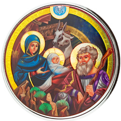 Médaille - La Nativité de Bethléem colorée 1 once d'argent Prooflike