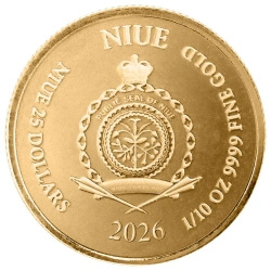 Gold Coin Scottsdale Mint: Lady Justice 1/10 oz Gold 2026