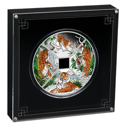 Tuvalu: Year of the Tiger Quadrant Four-Coin Set 1oz Silver 2022 Proof