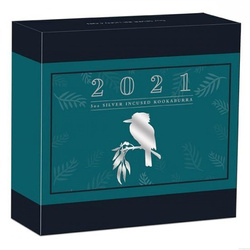 Kookaburra 5 uncia ezüst 2021 Incused