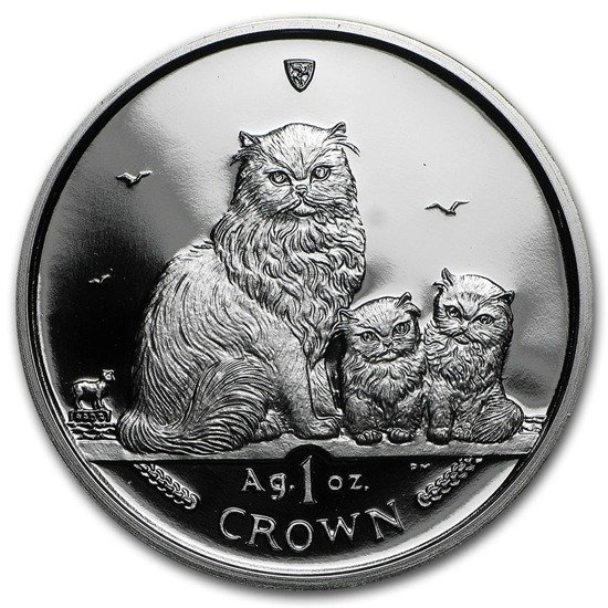 Serie Gatos Isla de Man: Himalayo 1 oz Plata 2005 Prueba