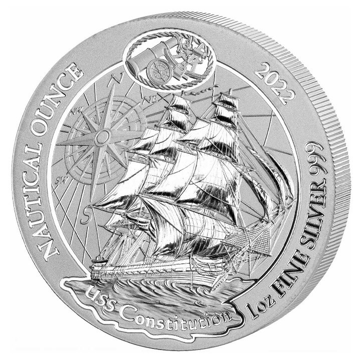 Rwanda: Nautical Ounce - USS Constitution 1 uncja Srebra 2022