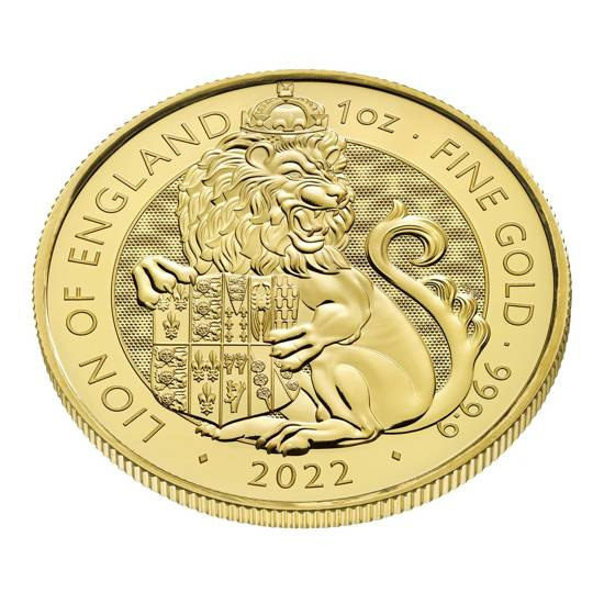 The Royal Tudor Beasts: Lion of England 1 uncja Złota 2022