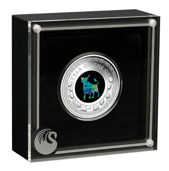 Lunar III: Año del Búfalo 1 oz Plata 2021 Proof Ópalo