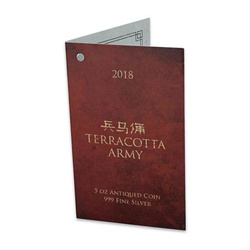 Fidji : Terracotta Warriors 5 onces d'argent 2018 Antique Coin