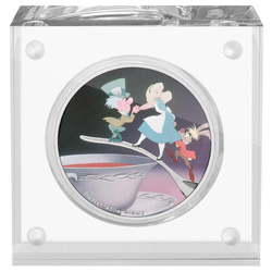 Niue: Disney Alice in Wonderland - The Mad Hatter kolorowany 1 uncja Srebra 2021 Proof