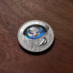 Kanada: Hold égbolt – hollószínű 20 dolláros ezüst 2025 proof hologram