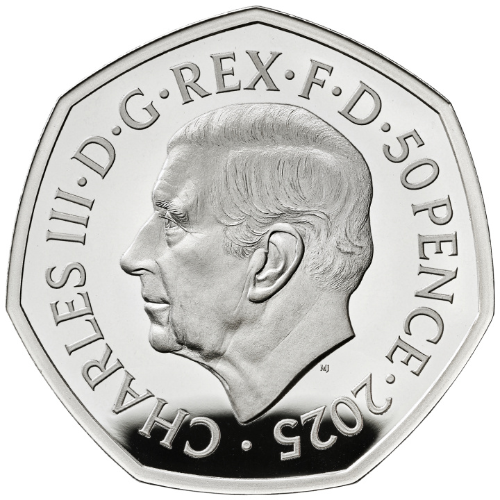 A 80-a aniversare a Zilei Victoriei în Europa 50 pence Argint 2025 Proof