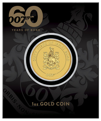 Tuvalu: James Bond 60th Anniversary film - Family Crest 1 oz Oro 2022 (moneda en cartoncillo)