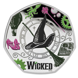 Srebrna Moneta Wicked 50p kolorowana Srebro 2026 Proof