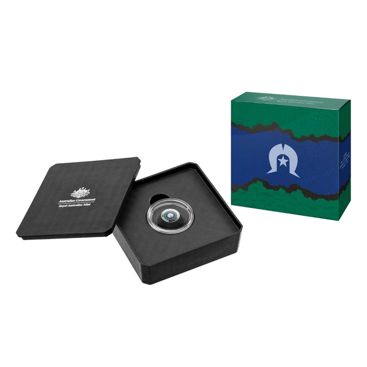 30th Anniversary of the Torres Strait Islander Flag kolorowany $2 Srebro 2025 Proof "C" Mintmark