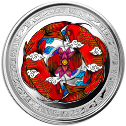 Fiji: Koi Fish coloured 1 oz Silver 2023 Proof
