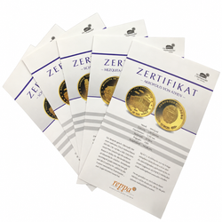 Златна монета на случаен принцип 1 г злато с проба 999 Пруф (сертификат)