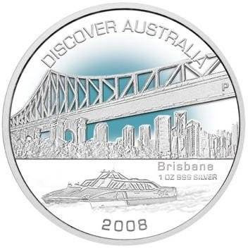 Discover Australia: Brisbane 1 unce stříbra 2008 Proof
