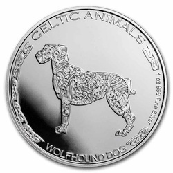 Republic of Chad: Celtic Animals - Wolfhound Dog 1 oz Silver 2022