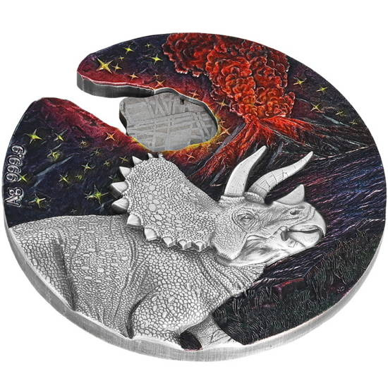 Niue: Impact Moments - Meteorito de color 2 oz Plata 2021 Alto Relieve Acabado Antiguo