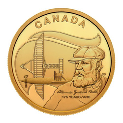 Canada : 175e anniversaire de la naissance d'Alexandre-Graham Bell 1 once d'or 2022 Proof