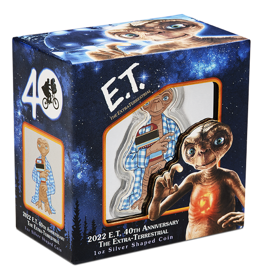 Niue: E.T. kolorowany - 40. rocznica filmu 1 uncja Srebra 2022 Shaped Coin