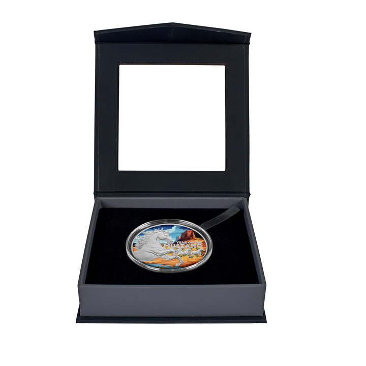 Srebna Moneta Niue: American Lunar Year of the Mustang kolorowany 1 uncja Srebra 2026 Proof
