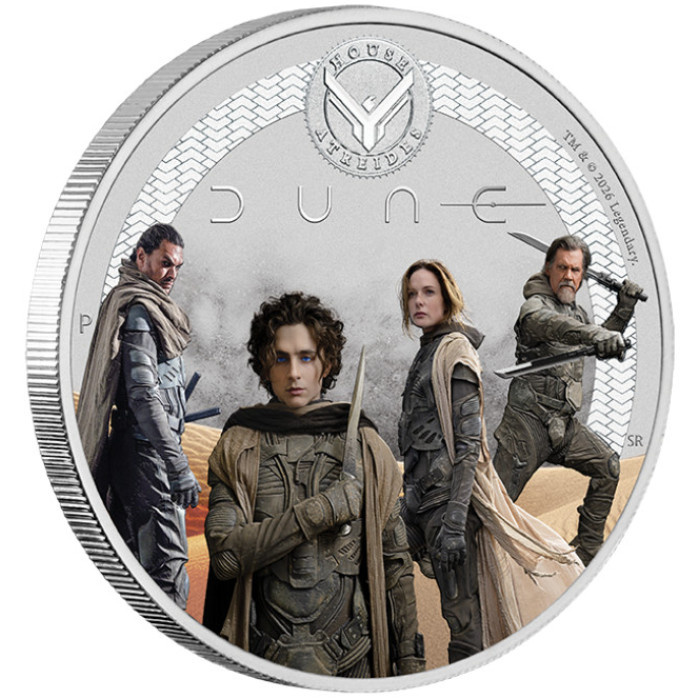 Srebrna Moneta Dune - House Atreides kolorowana 1/2 uncji Srebra 2026 Proof
