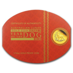 Lunar II: Jahr des Hund 1/10 oz Gold 2018 PROOF
