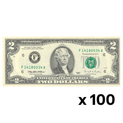 Bancnot SUA 2 dolari 2 U.S. dollars / 2 USD UNC 100 bucăți