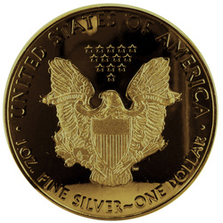 Americký orel 1 unce stříbra 2017 Black Rhodium Gilded