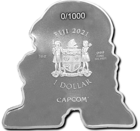 Street Fighter: Mini Fighter Ken coloreado 1 oz Plata 2021 Proof