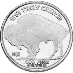 Bisonte 1/10 oncia d'argento Round