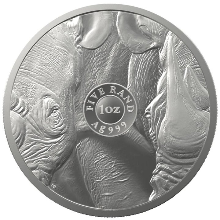 Los Cinco Grandes II: Rinoceronte 1 oz Plata 2022