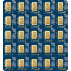 Set de lingotes de oro PAMP Lady Fortuna Multigram 25 x 1 g de oro