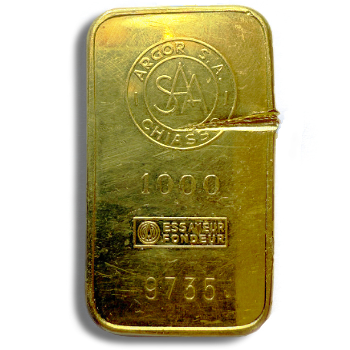 Sztabka Argor S.A. Chiasso 99,98g Złota 
