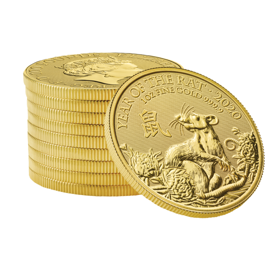 Jahr der Ratte 1 oz Gold British Royal Mint 2020