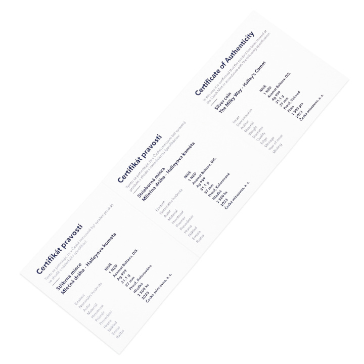 Niue: The Milky Way - Halley's Comet coloured $1 Silver 2023 Proof